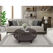 Pemberly Row Modern Transitional Rattan Coffee Table in Espresso