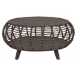 Pemberly Row Modern Transitional Rattan Coffee Table in Espresso