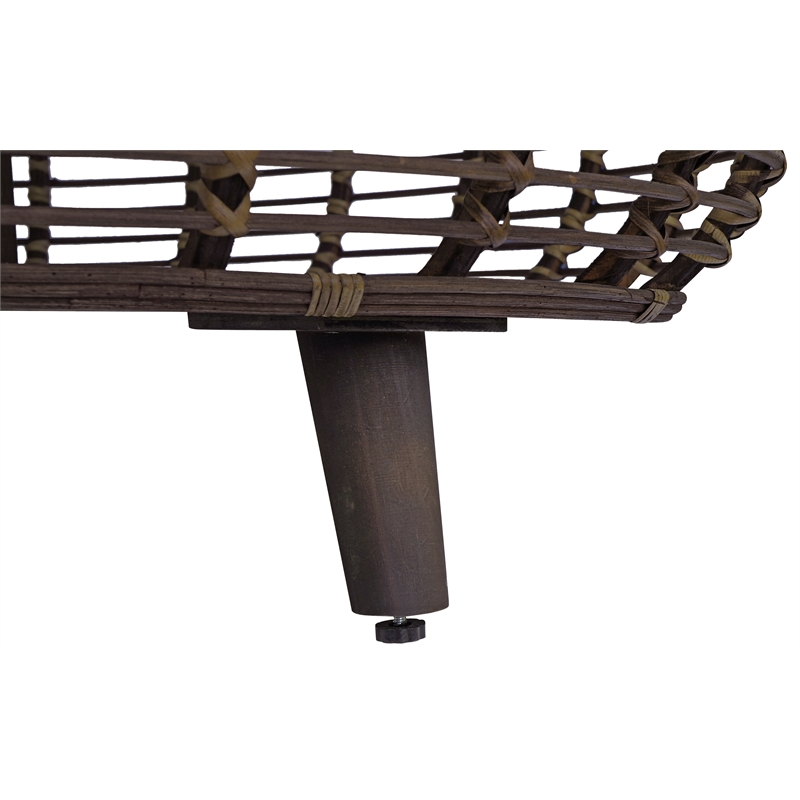 Pemberly Row Modern Transitional Rattan Coffee Table in Espresso
