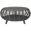Pemberly Row Transitional Rattan Coffee Table in Gray/Espresso