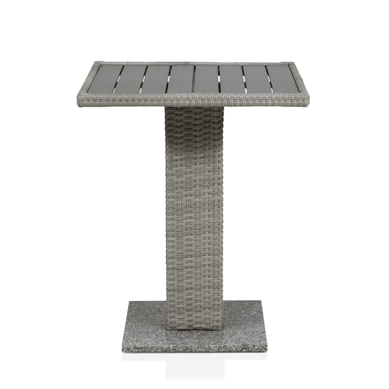 Pemberly Row 3-Piece Outdoor PE Wicker / Rattan Bistro Set in Gray