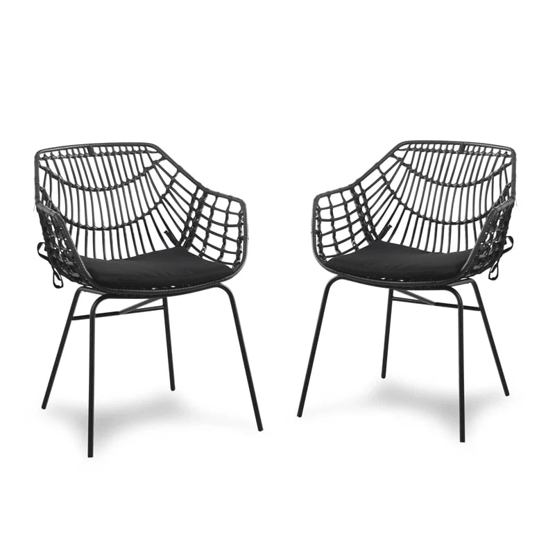 Pemberly Row 3-Piece Outdoor PE Wicker / Rattan Bistro Set in Gray
