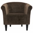 Pemberly Row Traditional Fabric Club Chair in Chocolate Brown
