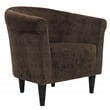 Pemberly Row Traditional Fabric Club Chair in Chocolate Brown