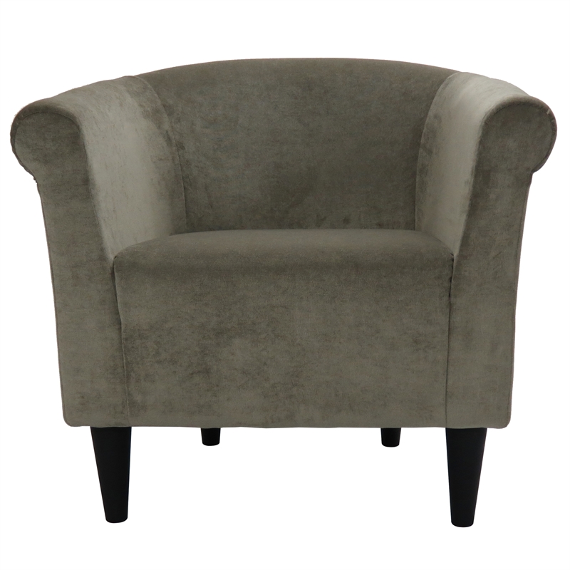 Pemberly Row Modern Traditional Fabric Club Chair in Medium Gray