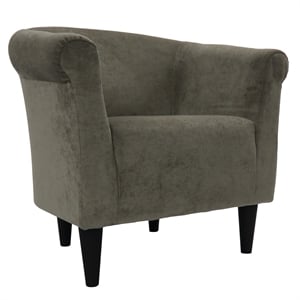Pemberly Row Modern Traditional Fabric Club Chair in Medium Gray