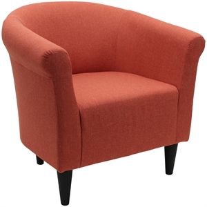 Pemberly Row Modern Traditional Fabric & EPS Club Chair in Orange