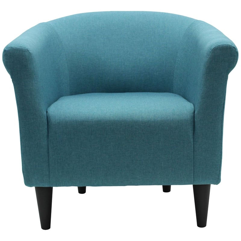 Pemberly Row Traditional Fabric & EPS Club Chair in Teal Blue