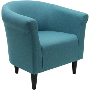 Pemberly Row Traditional Fabric & EPS Club Chair in Teal Blue