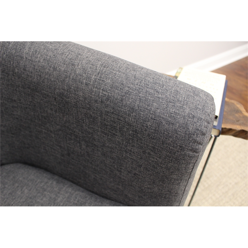Pemberly Row Traditional Fabric & EPS Club Chair in Dark Gray
