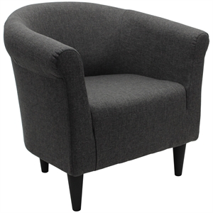 Pemberly Row Traditional Fabric & EPS Club Chair in Dark Gray