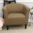 Pemberly Row Modern Traditional Fabric & EPS Club Chair in Brown
