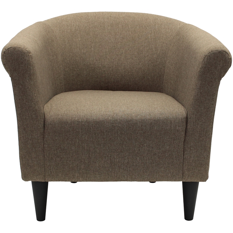 Pemberly Row Modern Traditional Fabric & EPS Club Chair in Brown