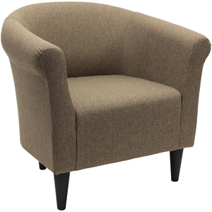 Pemberly Row Modern Traditional Fabric & EPS Club Chair in Brown