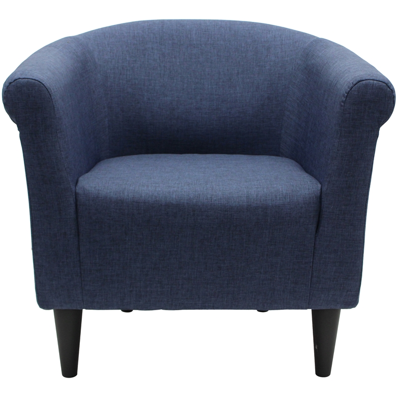 Pemberly Row Modern Traditional Fabric & EPS Club Chair in Blue