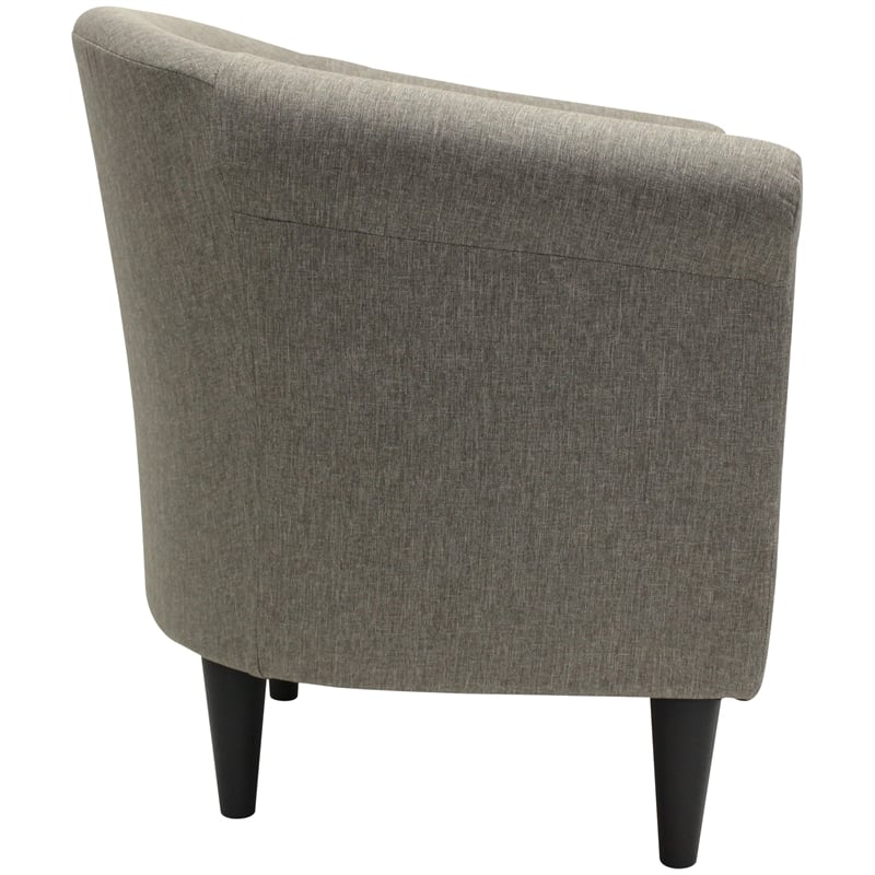 Pemberly Row Traditional Fabric & EPS Club Chair in Taupe Brown
