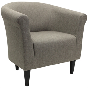 Pemberly Row Traditional Fabric & EPS Club Chair in Taupe Brown