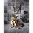 Pemberly Row Lucite and Acrylic End Table w/ 4 Gold Legs in Clear