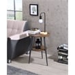 Pemberly Row Contemporary 2-Tier Round Wood End Table in Dark Wood/Black