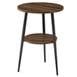 Pemberly Row Contemporary 2-Tier Round Wood End Table in Dark Wood/Black