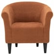 Pemberly Row Traditional Polyester Fabric Club Chair in Burnt Orange