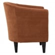 Pemberly Row Traditional Polyester Fabric Club Chair in Burnt Orange