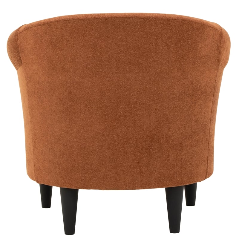 Pemberly Row Traditional Polyester Fabric Club Chair in Burnt Orange