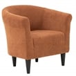 Pemberly Row Traditional Polyester Fabric Club Chair in Burnt Orange
