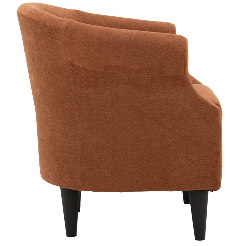 Pemberly Row Modern Traditional Polyester Fabric Chair in Orange
