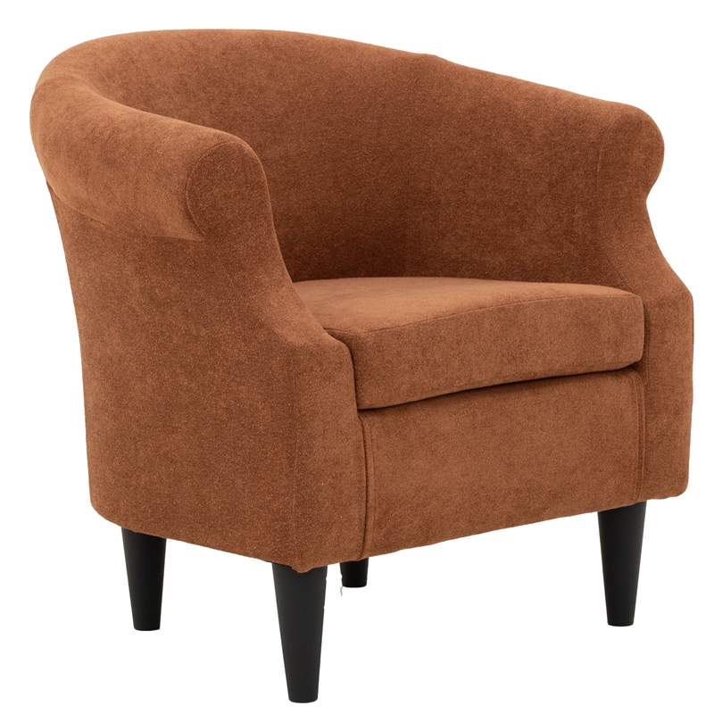 Pemberly Row Modern Traditional Polyester Fabric Chair in Orange