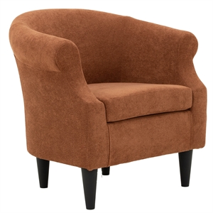 Pemberly Row Modern Traditional Polyester Fabric Chair in Orange