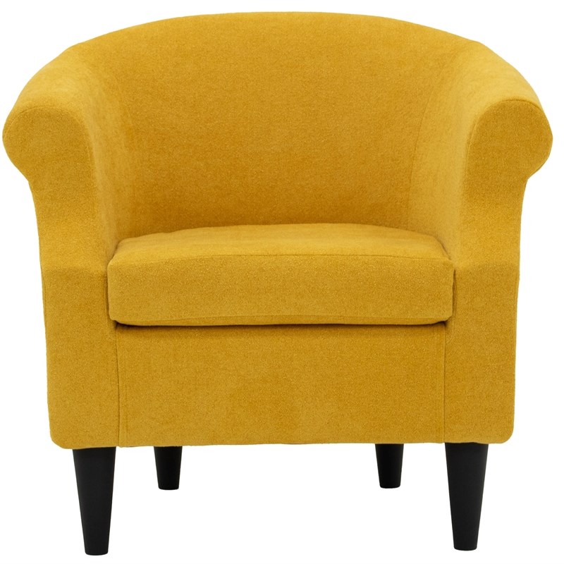 Pemberly Row Modern Traditional Polyester Fabric Chair in Yellow