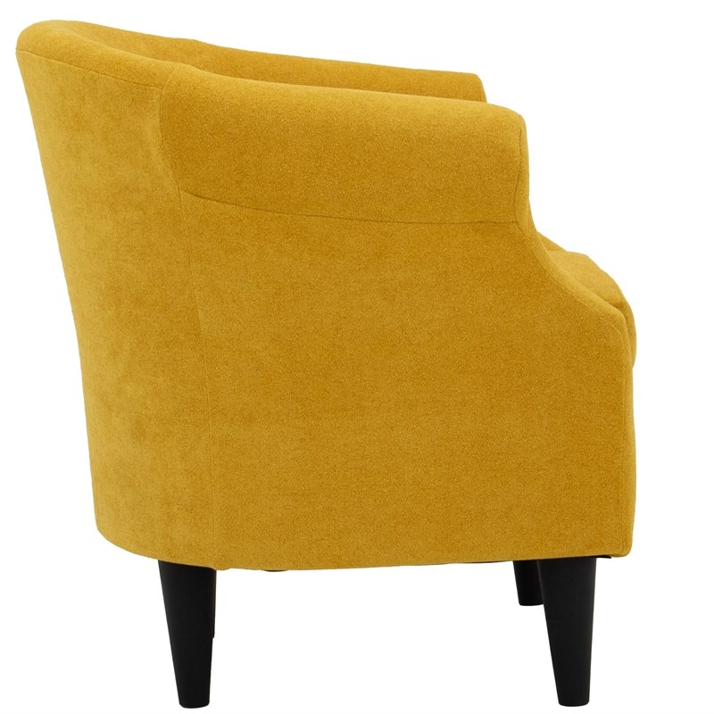 Pemberly Row Modern Traditional Polyester Fabric Chair in Yellow