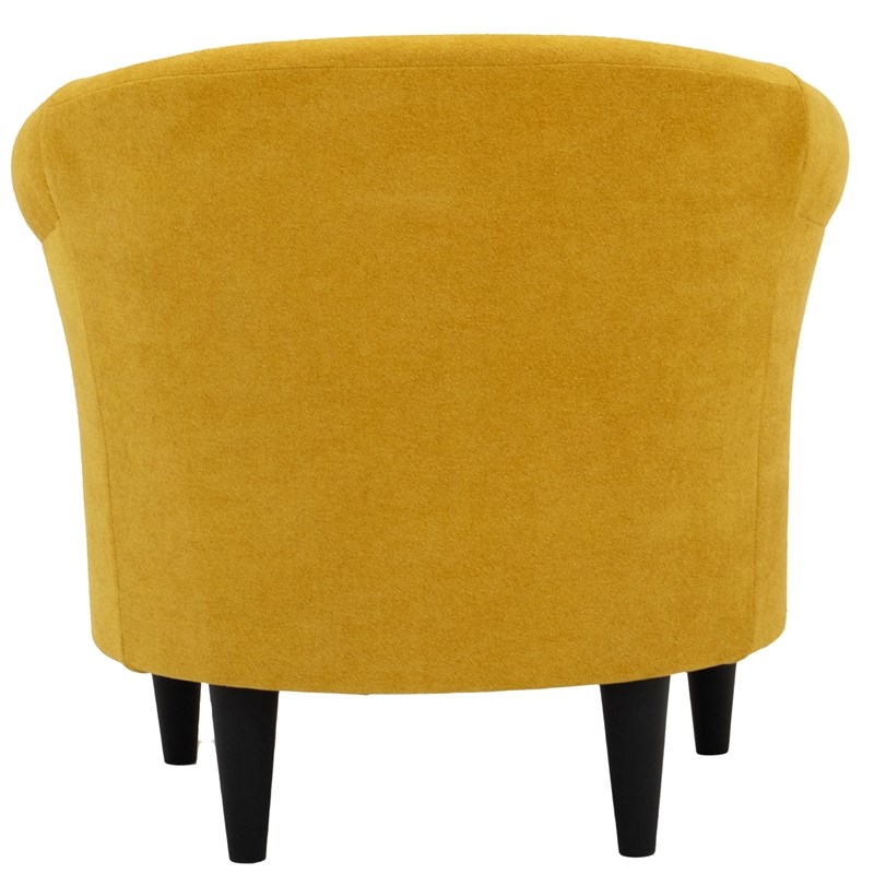 Pemberly Row Modern Traditional Polyester Fabric Chair in Yellow