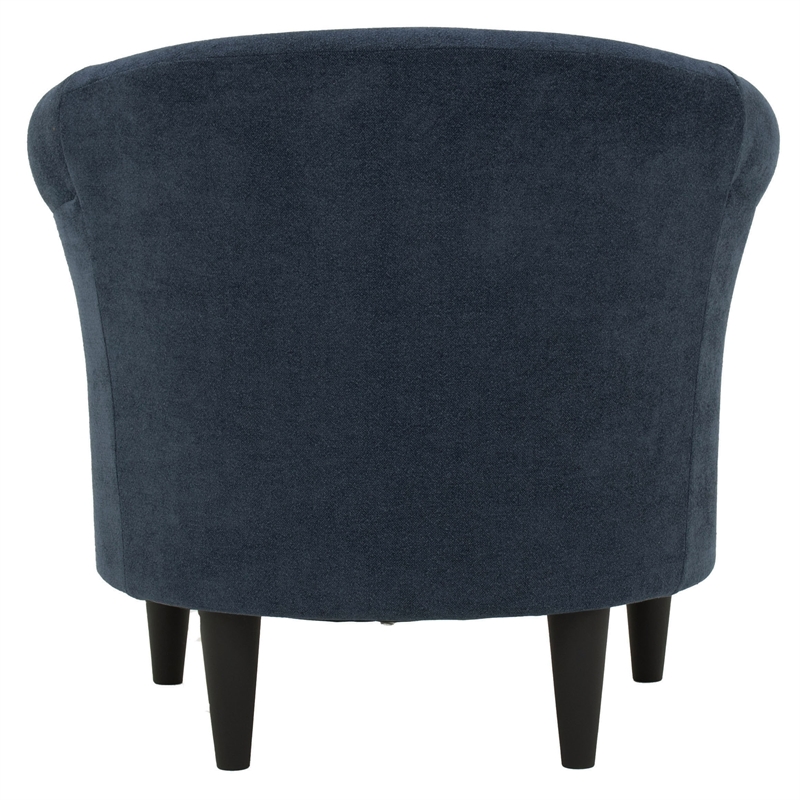 Pemberly Row Traditional Polyester Fabric Chair in Navy Blue