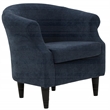 Pemberly Row Traditional Polyester Fabric Chair in Navy Blue