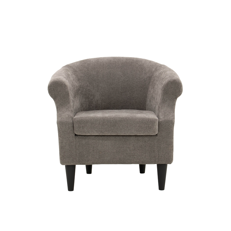 Pemberly Row Modern Traditional Polyester Fabric Chair in Gray