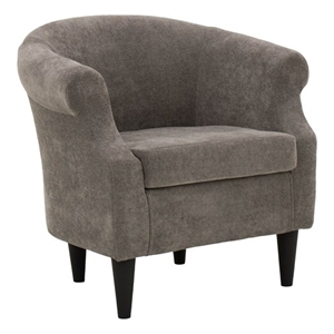 Pemberly Row Modern Traditional Polyester Fabric Chair in Gray