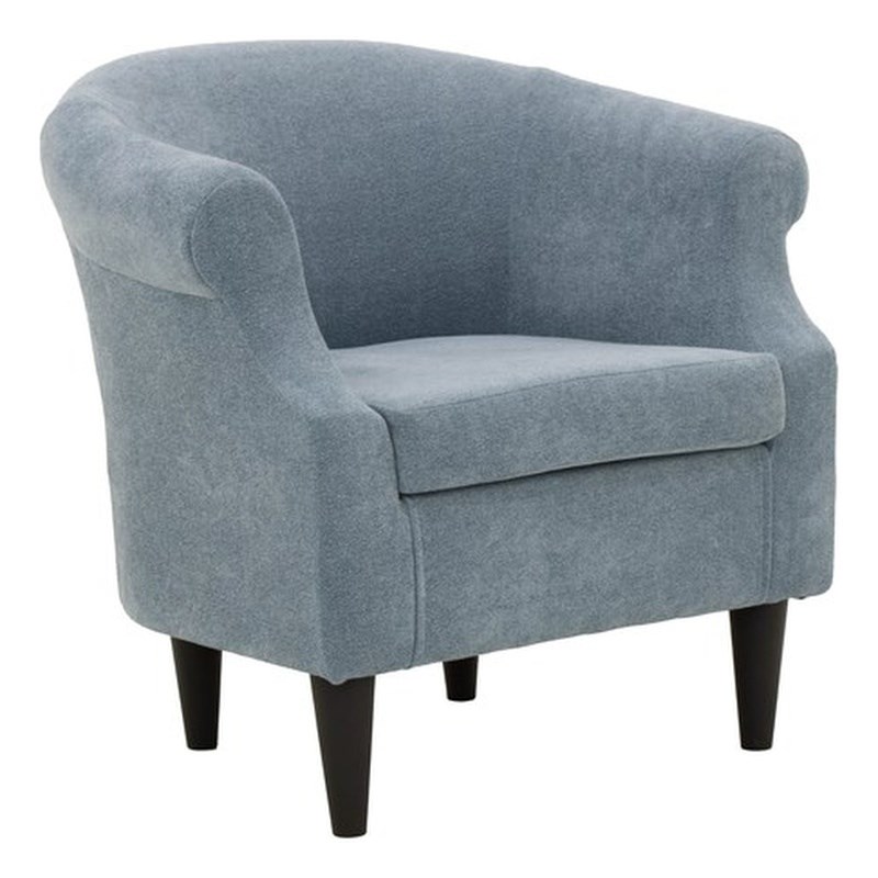 Pemberly Row Traditional Polyester Fabric Chair in Light Blue
