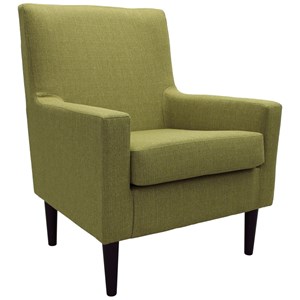 Pemberly Row Modern Traditional 18&quotH Fabric Lounge Chair in Green