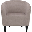 Pemberly Row Traditional Polyester & EPS Curved Tub Chair in Dusty Rose Pink