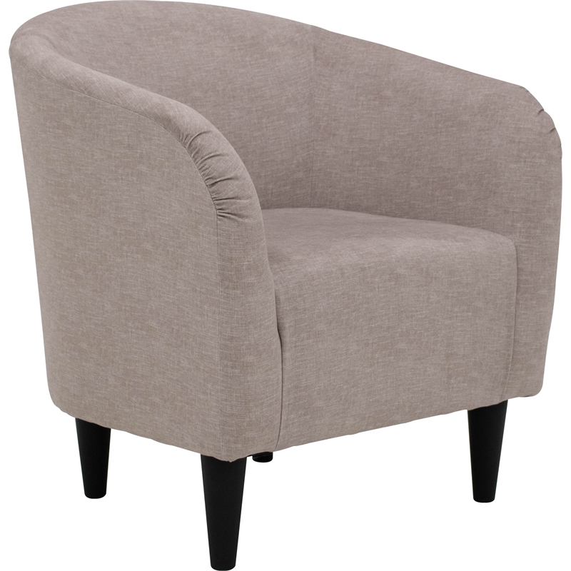 Pemberly Row Traditional Polyester & EPS Curved Tub Chair in Dusty Rose Pink