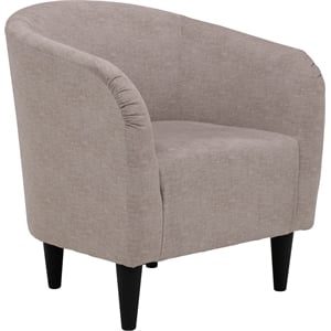 Pemberly Row Traditional Polyester & EPS Curved Tub Chair in Dusty Rose Pink