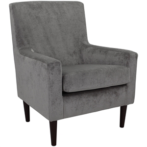 Pemberly Row 18&quotH Traditional Fabric Lounge Chair Platinum in Gray