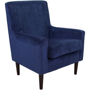 Pemberly Row 18&quotH Traditional Fabric Lounge Chair in Royal Blue