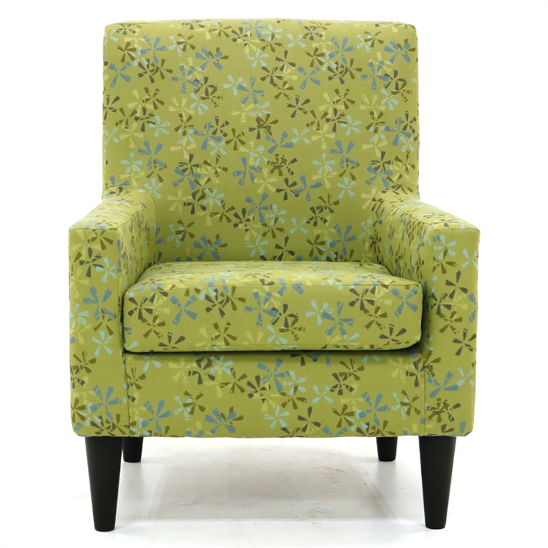 Pemberly Row Traditional Fabric Arm Chair in Petal Pusher Pink