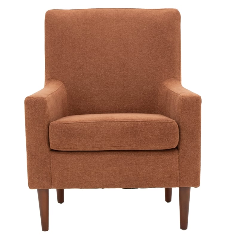 Pemberly Row Modern Traditional Fabric and EPS Arm Chair in Orange