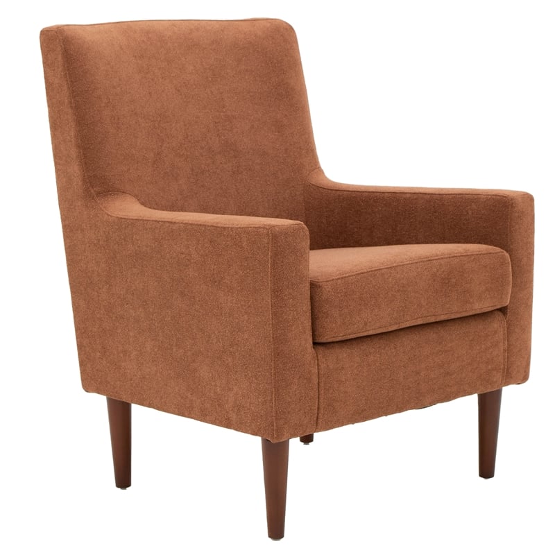 Pemberly Row Modern Traditional Fabric and EPS Arm Chair in Orange