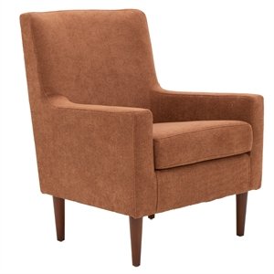 Pemberly Row Modern Traditional Fabric and EPS Arm Chair in Orange