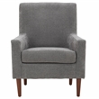 Pemberly Row Modern Traditional Fabric and EPS Arm Chair in Gray